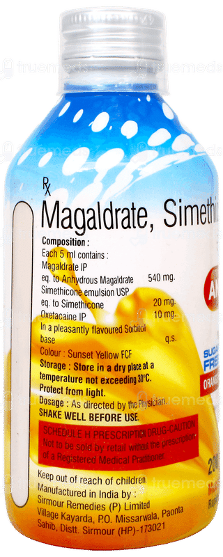 Antacid Mso Orange Flavour Sugar Free Suspension 200Ml